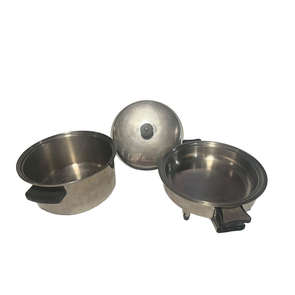 LUSTRE CRAFT 11" Electric Skillet  & 6 QT 3  Ply  Pot Stainless Steel USA